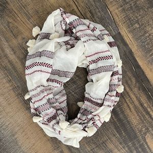LOFT striped infinity scarf with tassels